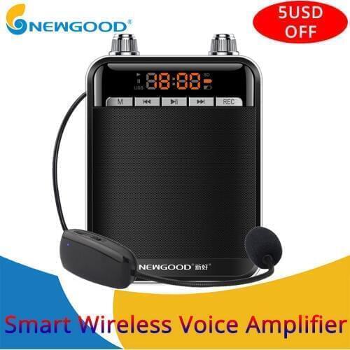 Portable Bluetooth Smart Wireless Voice Amplifier for Teachers Megaphone Amplifier speakers UHF wireless microphone FM radio