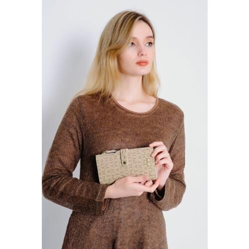 Just Polo Mink Women 'S Print Pattern Lock Detailed Card Wallet Wallet JP009