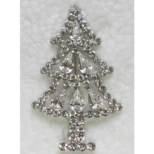 Clear Pear shape Rhinestone Christmas tree Pin brooches C554 A
