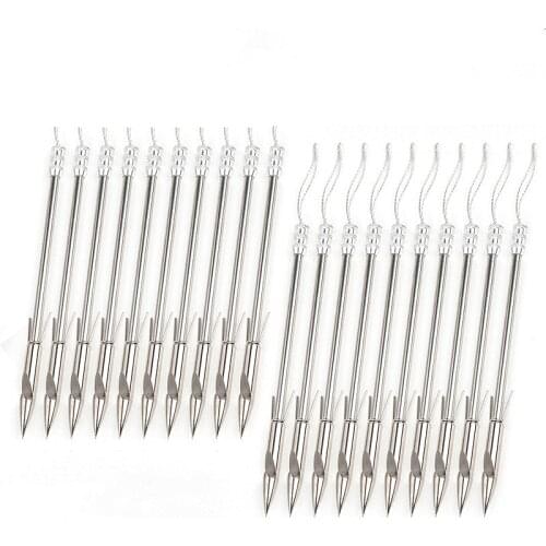 Hot 10/20pcs Stainless Steel Slingshot Arrowhead Bow Fish Slingshot Arrow Head Shooting Catapult Dart Hunting Tips