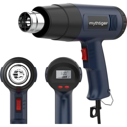 Heat Hun 2000W 220V EU Hot Air Gun with Dual Temperature Control (100-600C) 4 Nozzles Choose Digital LCD Display Button Control