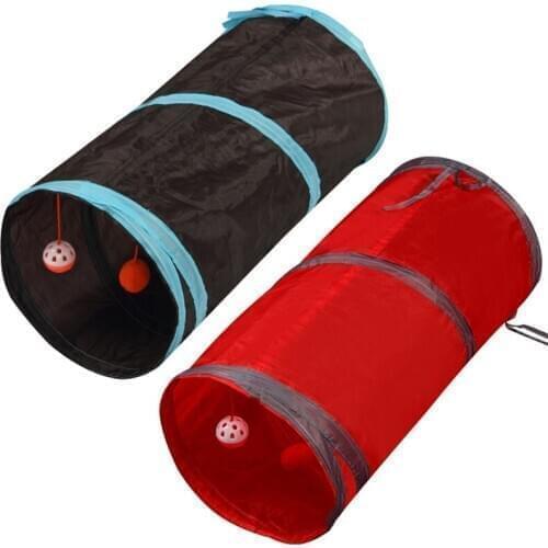 5 Colors Small Animals Tunnels and Tubes 25*50cm Rabbit Ferret Guinea Pig Cat Tunnel with Fun Bell Collapsible Small Pets Toys