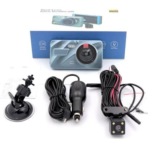 Smart Car Dash Cam Vedio Recorder 4" IPS FHD 1080p 2 Camera Lens DVR Auto Night Vision 24H Parking Monitor Potable DVRS Dashcam