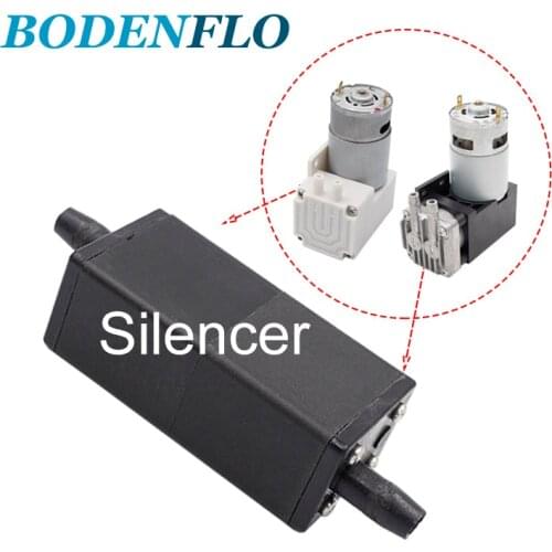 BODENFLO Mini Air Pump Silencer Black Plastic Exhaust muffler Pneumatic Reduce Noise for Micro Diaphragm Vacuum Pump