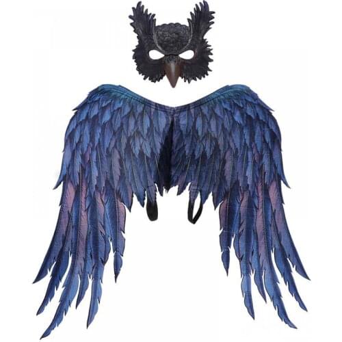 WAYLIKE Halloween Dragon Wing Owl Mask Suit Non-Woven Fabric Party Wings Prop Masquerade Accessories Lucifer Demon Wing