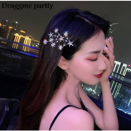 Cute Star Tree Branch Rhinestone Hairpin Vintage Heart Star Geometric Hair Accessories Women Girl Fashion Sweet Hair Clip