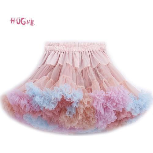 Colorful Womens Rainbow Tutu Skirt Adult Tulle Ballet Dance Costume Fluffy Short Petticoat