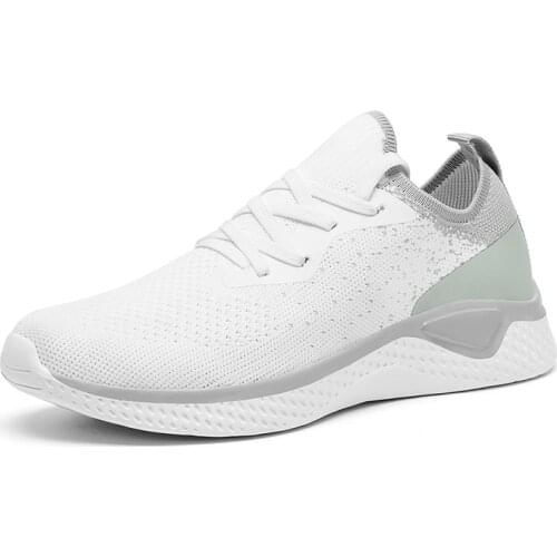 Large Size Womens Shoes 2021 Spring Light Sports Shoes Female Students Flying Knitting Shoes Casual White Shoes Women