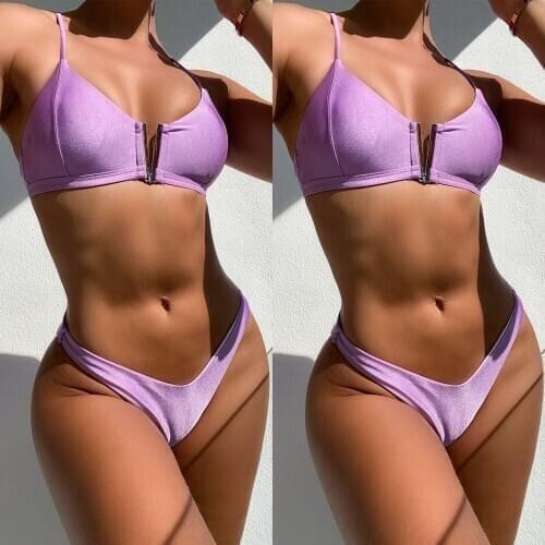 40# Womens Bikini Set Solid Set Swimsuit Two Piece Filled Bra Swimwear Beachwear Brazilian Bikini Push Up Bikini Keyword