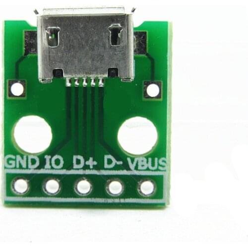 10pcs MICRO USB To DIP Adapter 5pin Female Connector B Type PCB Converter Breadboard USB-01 Switch Board SMT Mother Seat