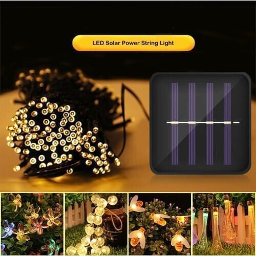 20/30 LED Crystal Ball Waterdrop Honey Bee Solar Power LED String Light For Outdoor Garden Trees Illuminated Decoration