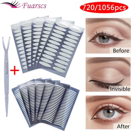 720/1056PC Invisible Double Eyelid Tape Sticker Self-Adhesive Transparent Eyelid Stickers Waterproof Fiber Stickers for eyelid