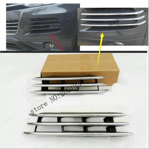 Car Styling Car Front Bumper Lower Grille Cover Racing Grills Stainless Steel Sticker For VW Volkswagen 2011 -2014 Touareg