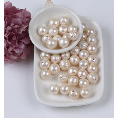 10Pcs/pack White Color Natural Freshwater Pearl Potato Shape Loose Bead Big 2.5mm Hole For Jewelry Making