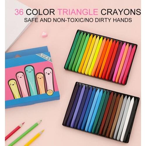 Color Triangle Crayons Safe Non-Toxic Coloring Pens Edible Students Kids Children Erasable Crayons Toys School Learning Supplies
