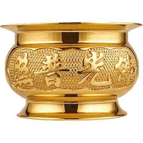 Decorative Gold Incense Burner Buddhist Accessories Supplies Incense Burners Ash Offering Bowl Brass Ornaments