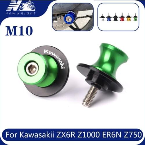 For Kawasaki ZX6R Z1000 ER6N Z750R Z250 NINJA 300 ER6F VULCAN S650 Motorcycle Aluminum M10 Swingarm Spools Slider Stand Screws