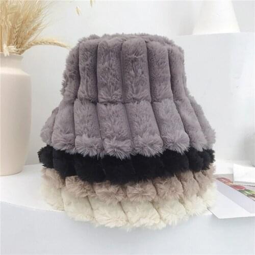 Womens Felt Hat Winter Artificial Rabbit 's Hair Hat Women Classic British Fashion Streetwear Felt Hats For Men Bucket Hat Gift