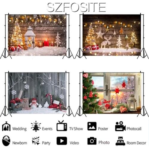 Vintage Wood Grain Merry Christmas Series Backdrop Holiday Party Decorate Kids Room Newborn Custom Background Photography Photos