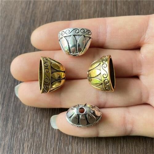 10pcs 14x20mm Bead Caps For Jewelry Bead Caps End Receptacle Flower Torus Diy Spaced Apart Jewelry Accessories