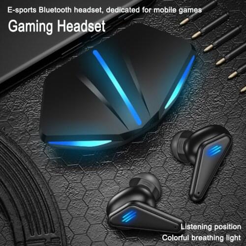 Hot selling TWS gaming headset wireless bluetooth headset subwoofer with LED light waterproof gaming headset long standby team b