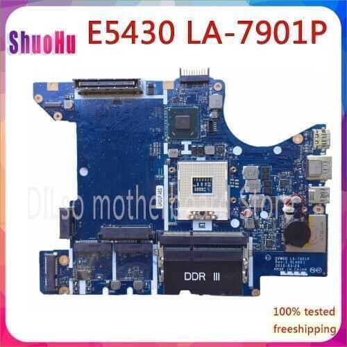 KEFU LA-7901P For Dell E5430 Laptop Motherboard 0T7NXT T7NXT QXW00 LA-7901P PGA 989 DDR3 Original Test 100% Work HM76 Inspiron