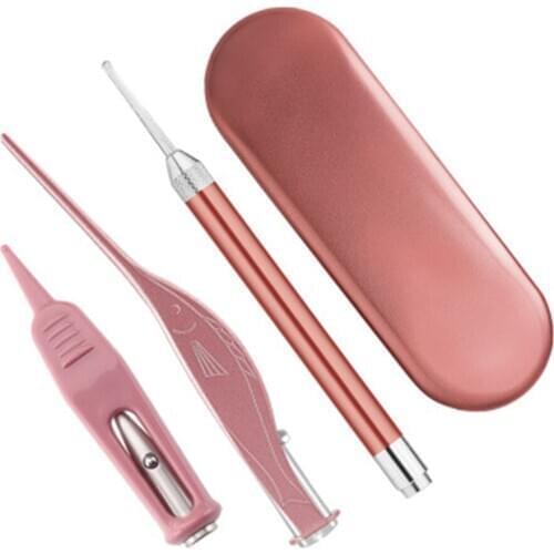 Ear Pick LED Light Earwax Removal Ear Cleaner Set Baby Adults Ear Care Set Earpick Nose Clean Tweezers Picks Wax Remover