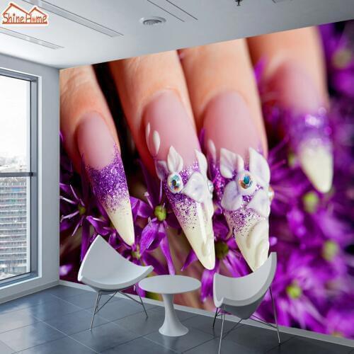 ShineHome-3d Nail Salon Wallpapers for 3 d Dinning Living Room Grils Wall Paper Mural Rolls Wallpaper TV Shop Store Home Decor