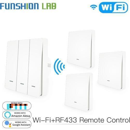 WiFi Smart Wall Light Switch RF433 Push Button Transmitter Kit Smart life Tuya Remote Control Works with Alexa Google Home