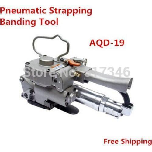 Pneumatic PP / PET Strapping Banding Tool AQD-19 13-19mm carton firction packing machine
