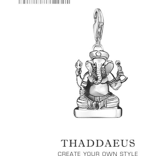 Ganesh Elephant Lucky Charm Pendants Fit Necklace Fine 925 Sterling Silver Fashion Jewelry Making For Woman Man Amulet Jewelry