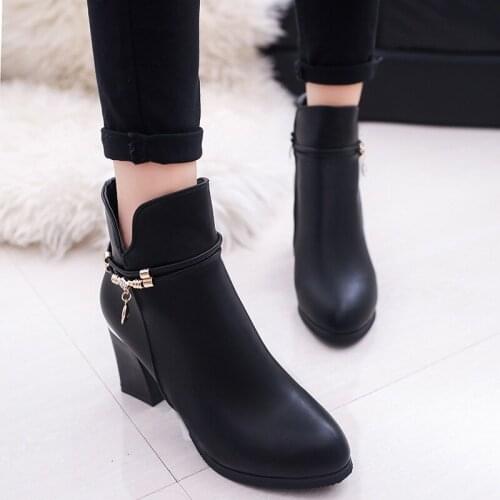 Autumn Boots Womens Shoes Spring and Autumn Shoes Women 2021 New High-heeled Boots Fashion Wild Thick Boots