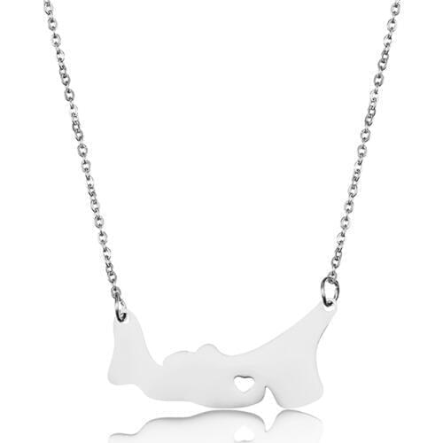 Canada Map Prince Edward Island Pendant Necklaces Charm Country Necklace Rose Gold Stainless Steel Love Hometown Women Jewelry