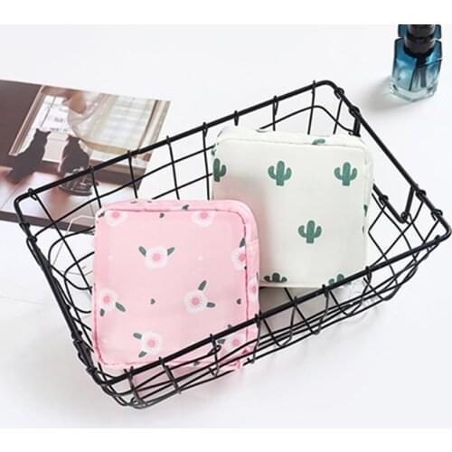 Portable Fabric Large Capacity Sanitary Towel Napkin Pad Tampon Purse Bag Organizer Pouch Girls Feminine Hygiene Pad Storage