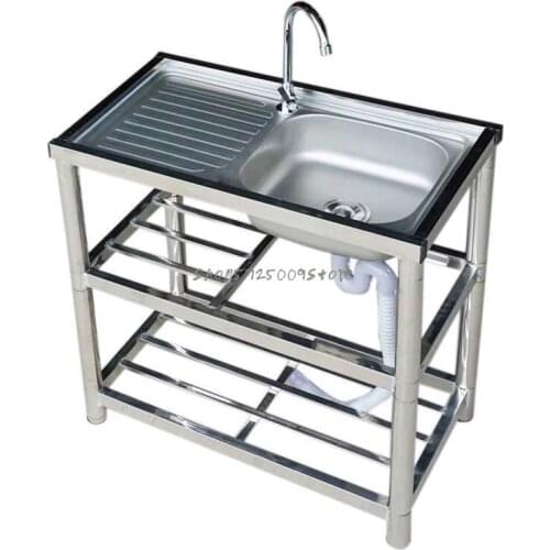 Stainless Steel Sink, Household Sink, Sink, Outdoor Balcony, Rental Room, Simple With Bracket 304 Single Tank