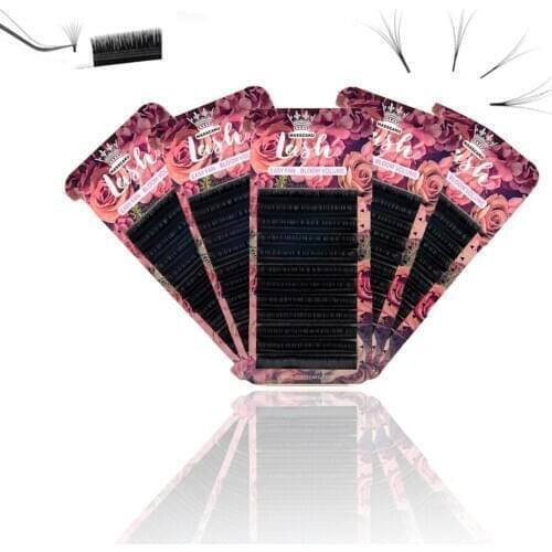 MASSCAKU Makeup Blooming Auto-Fans Eyelash Extension Volume Lashes mega volume 0.05 0.07 0.10mm Easy-Fans Premium Eyelashes