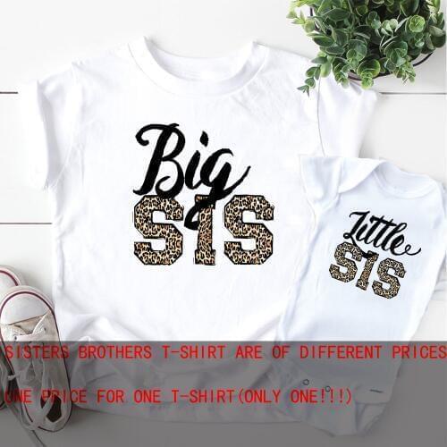 Little Sister Shirt Leopard big Sister Shirt Leopard sibling t-Shirt Sisters pregnancy announcement matching sister outfit