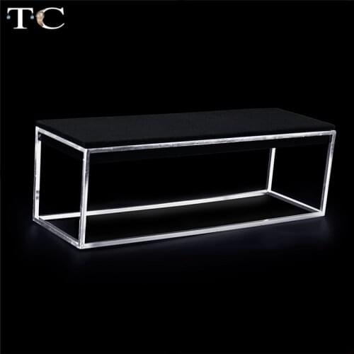 Silver Stainless Steel Jewelry Display Holder High-end Bracket PU Leather Stand for Jewelry Window Showed