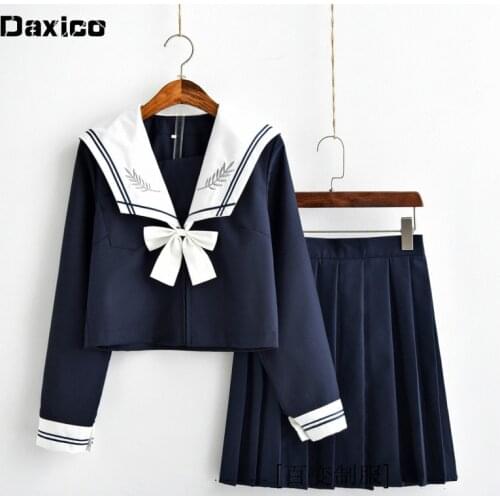 School Girl Japanese Style JK Uniform Japan College Sailor Costume Boy Universities High School Pleated Anime Sweater Skirt