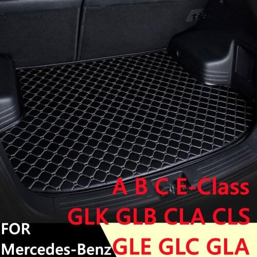 SJ Custom Waterproof Car Trunk Mat AUTO Tail Boot Tray Liner Cargo For Mercedes-Benz A B C E Class GLB GLC CLA GLA GLK CLS GLE