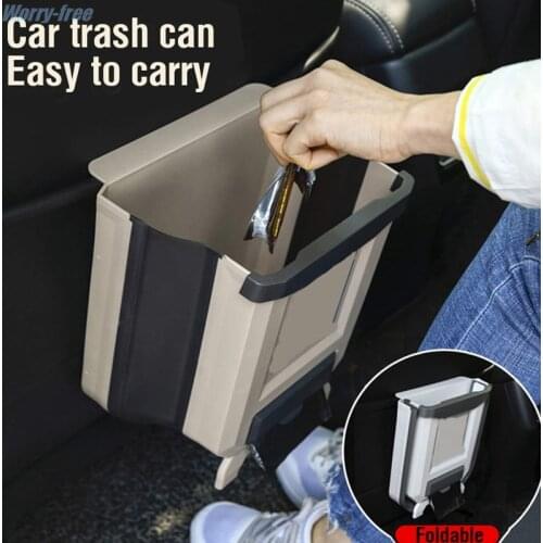 Folding Trash Can Kitchen Car Garbage Bin Rubbish Dustbin Waste For Recycle