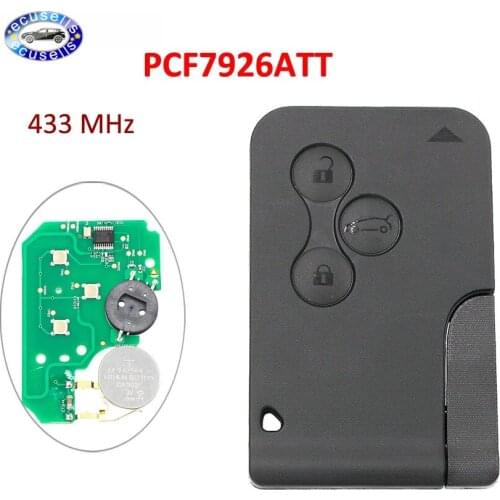 3 Button Smart Card Remote Key 434MHZ 7926ATT Chip PCF7947 ID46 for Megane Scenic 2003-2008