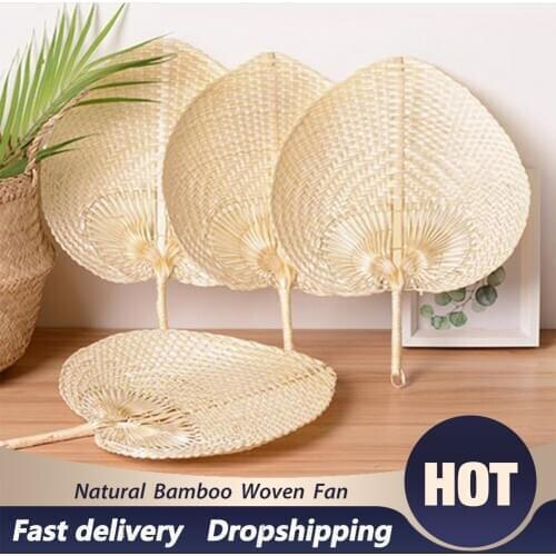 Natural Bamboo Woven Fan Pure Handmade DIY Heart Shaped Fans Summer Cooling Fan Free Shipping