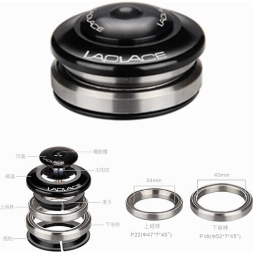 LAPLACE 47 52mm mountain road bicycle taper frame used 2 bearing bike taper headset for flat taper tube fork used