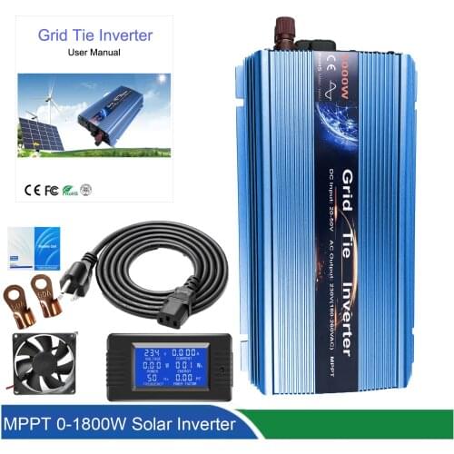 High Quality 1000W MPPT Grid Tie Inverter 18V 30V 36V Solar Inverter Pure Sine Wave Converter For 300W 500W 1000w1300wPV Invert