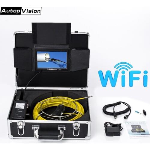 WP90C Sewer Camera 100ft/30m DIY Sewer Inspection Camera 9 inch LCD Monitor 6 LED Lights, Sewer Drain Camera for Plumber