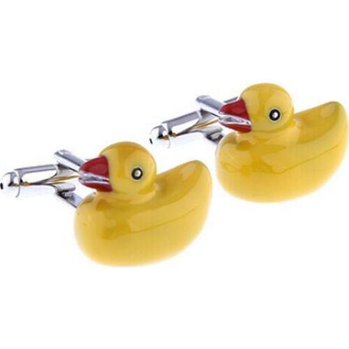 Factory Price Retail Novelty Cufflinks Yellow Duck Design Cuff Links