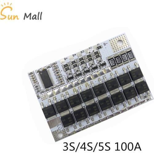 3S/4S/5S BMS 12V 16.8V 21V 100A Li-ion LMO Ternary Lithium Battery Protection Circuit Board Li-POLYMER Balance Charging Module