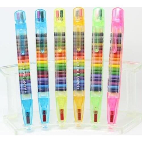 1Pc 20colors Color Crayons Stacker Primary School ChildrenS Safety Painting Art Painting Gifts Graffiti Pen Oil Pastel