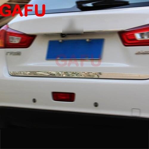 For Mitsubishi ASX RVR 2011 2017 Sticker Stainless Steel back door Tailgate trim 1pcs Car Accessories